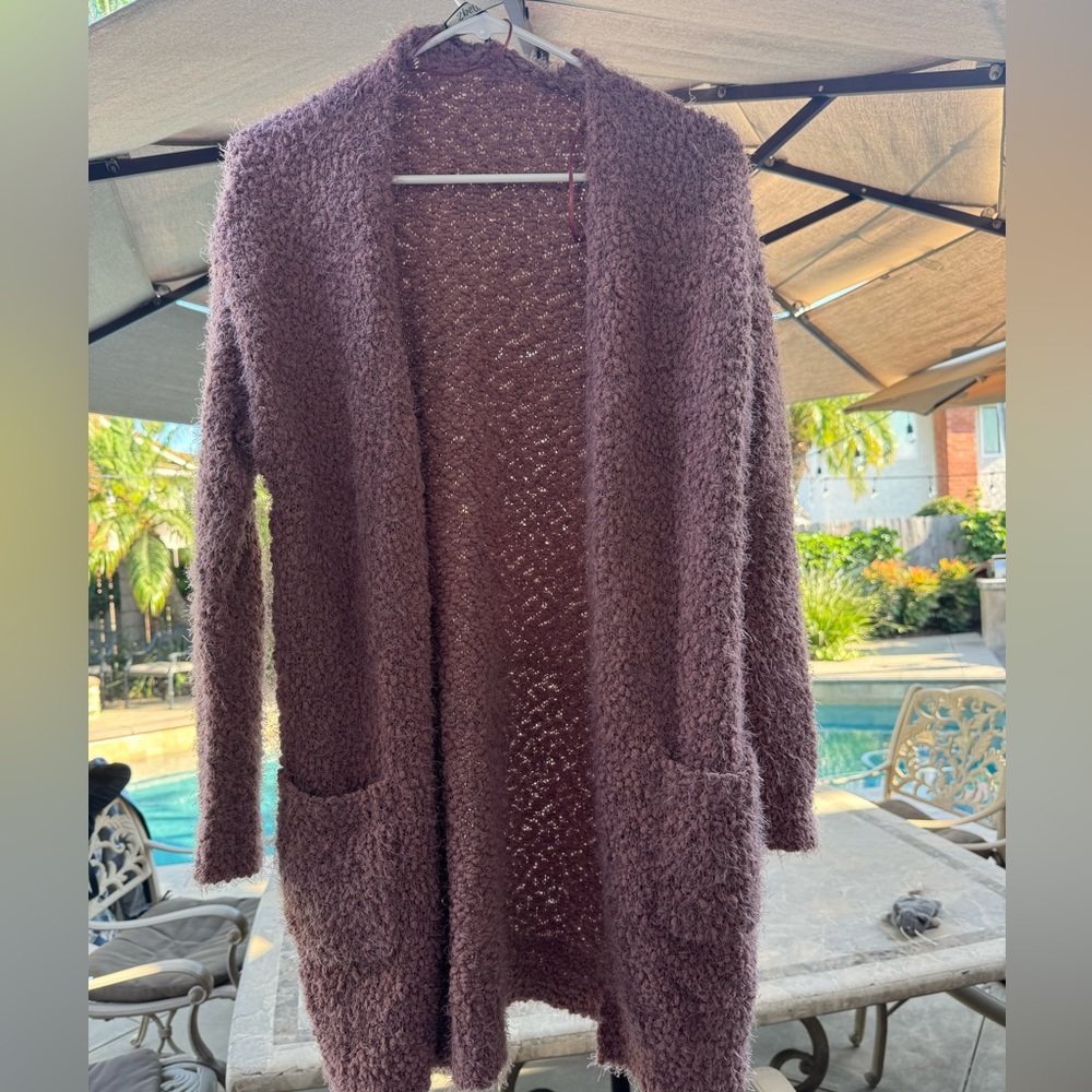 Long sweet rose color cardigan